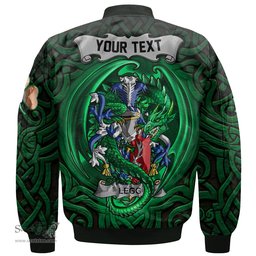 ScotsTee Shop Irish Legg or Legge Coat of Arms Irish Jacket Family Crest Green Dragon Of Ireland Bomber Jacket