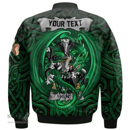 ScotsTee Shop Irish Kent Coat of Arms Irish Jacket Family Crest Green Dragon Of Ireland Bomber Jacket