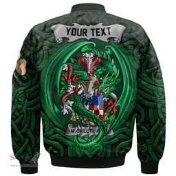 ScotsTee Shop Irish Micklethwait Coat of Arms Irish Jacket Family Crest Green Dragon Of Ireland Bomber Jacket