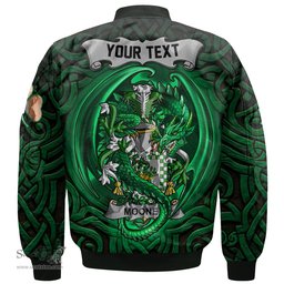 ScotsTee Shop Irish Mooney or O Mooney Coat of Arms Irish Jacket Family Crest Green Dragon Of Ireland Bomber Jacket
