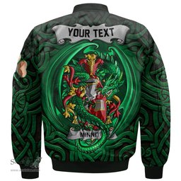 ScotsTee Shop Irish Minnitt Coat of Arms Irish Jacket Family Crest Green Dragon Of Ireland Bomber Jacket