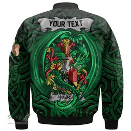 ScotsTee Shop Irish Ivers Coat of Arms Irish Jacket Family Crest Green Dragon Of Ireland Bomber Jacket