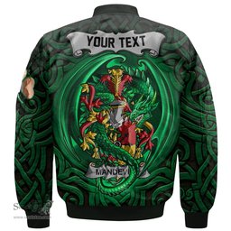 ScotsTee Shop Irish Mandevile Coat of Arms Irish Jacket Family Crest Green Dragon Of Ireland Bomber Jacket