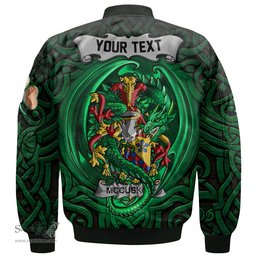 ScotsTee Shop Irish McCusker or Cosker Coat of Arms Irish Jacket Family Crest Green Dragon Of Ireland Bomber Jacket