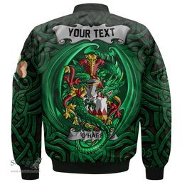 ScotsTee Shop Irish Hare or O Hare Coat of Arms Irish Jacket Family Crest Green Dragon Of Ireland Bomber Jacket