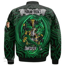 ScotsTee Shop Irish Jolley or Jolly Coat of Arms Irish Jacket Family Crest Green Dragon Of Ireland Bomber Jacket