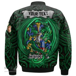 ScotsTee Shop Irish McLoughlin or Loughlin Coat of Arms Irish Jacket Family Crest Green Dragon Of Ireland Bomber Jacket