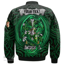 ScotsTee Shop Irish Meldon or Muldoon Coat of Arms Irish Jacket Family Crest Green Dragon Of Ireland Bomber Jacket