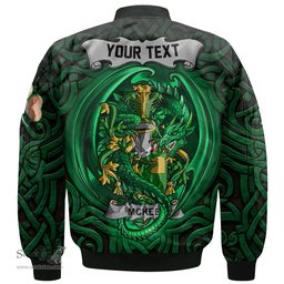 ScotsTee Shop Irish Kee or McKee Coat of Arms Irish Jacket Family Crest Green Dragon Of Ireland Bomber Jacket