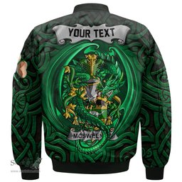 ScotsTee Shop Irish McSweeney Coat of Arms Irish Jacket Family Crest Green Dragon Of Ireland Bomber Jacket