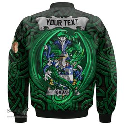 ScotsTee Shop Irish Leman or Lemon Coat of Arms Irish Jacket Family Crest Green Dragon Of Ireland Bomber Jacket
