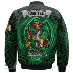 ScotsTee Shop Irish Hemphill Coat of Arms Irish Jacket Family Crest Green Dragon Of Ireland Bomber Jacket