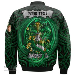 ScotsTee Shop Irish Kildahl Coat of Arms Irish Jacket Family Crest Green Dragon Of Ireland Bomber Jacket