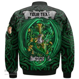 ScotsTee Shop Irish Horan or O Horan Coat of Arms Irish Jacket Family Crest Green Dragon Of Ireland Bomber Jacket