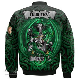 ScotsTee Shop Irish Hilton Coat of Arms Irish Jacket Family Crest Green Dragon Of Ireland Bomber Jacket