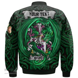 ScotsTee Shop Irish McMore or More Coat of Arms Irish Jacket Family Crest Green Dragon Of Ireland Bomber Jacket