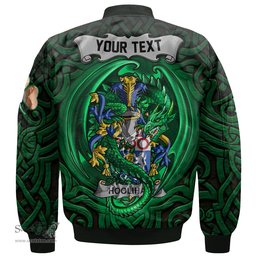 ScotsTee Shop Irish Hoolihan or O Holohan Coat of Arms Irish Jacket Family Crest Green Dragon Of Ireland Bomber Jacket
