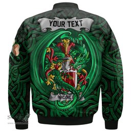 ScotsTee Shop Irish McGill Coat of Arms Irish Jacket Family Crest Green Dragon Of Ireland Bomber Jacket