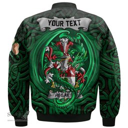 ScotsTee Shop Irish Hegarty or O Hagerty Coat of Arms Irish Jacket Family Crest Green Dragon Of Ireland Bomber Jacket