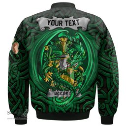 ScotsTee Shop Irish McCurdy or Curdy Coat of Arms Irish Jacket Family Crest Green Dragon Of Ireland Bomber Jacket