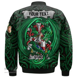 ScotsTee Shop Irish Lynam or O Lynam Coat of Arms Irish Jacket Family Crest Green Dragon Of Ireland Bomber Jacket