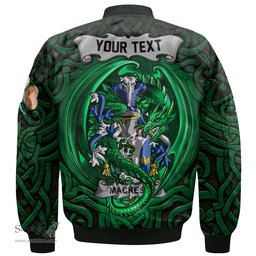 ScotsTee Shop Irish Mackesy Coat of Arms Irish Jacket Family Crest Green Dragon Of Ireland Bomber Jacket