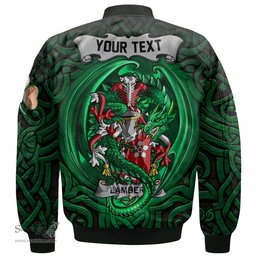 ScotsTee Shop Irish Lambert Coat of Arms Irish Jacket Family Crest Green Dragon Of Ireland Bomber Jacket