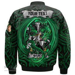 ScotsTee Shop Irish Magee or McGee Coat of Arms Irish Jacket Family Crest Green Dragon Of Ireland Bomber Jacket