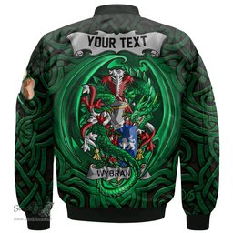 ScotsTee Shop Irish Wybrants Coat of Arms Irish Jacket Family Crest Green Dragon Of Ireland Bomber Jacket