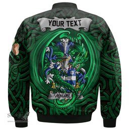 ScotsTee Shop Irish Venables Coat of Arms Irish Jacket Family Crest Green Dragon Of Ireland Bomber Jacket