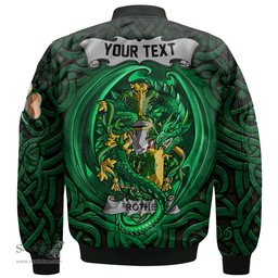 ScotsTee Shop Irish Rothe Coat of Arms Irish Jacket Family Crest Green Dragon Of Ireland Bomber Jacket