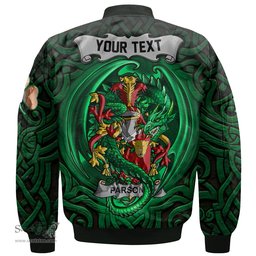 ScotsTee Shop Irish Parsons Coat of Arms Irish Jacket Family Crest Green Dragon Of Ireland Bomber Jacket