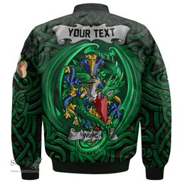 ScotsTee Shop Irish Winch Coat of Arms Irish Jacket Family Crest Green Dragon Of Ireland Bomber Jacket