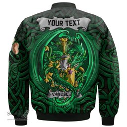 ScotsTee Shop Irish Vandeleur Coat of Arms Irish Jacket Family Crest Green Dragon Of Ireland Bomber Jacket