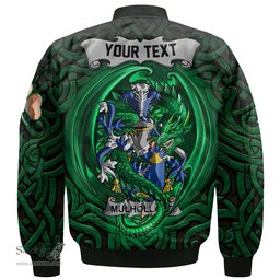 ScotsTee Shop Irish Mulholland Coat of Arms Irish Jacket Family Crest Green Dragon Of Ireland Bomber Jacket