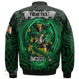 ScotsTee Shop Irish Wogan Coat of Arms Irish Jacket Family Crest Green Dragon Of Ireland Bomber Jacket