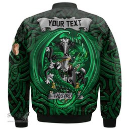ScotsTee Shop Irish Westropp Coat of Arms Irish Jacket Family Crest Green Dragon Of Ireland Bomber Jacket