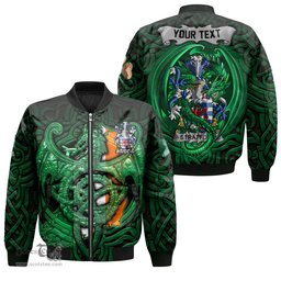 ScotsTee Shop Irish Stratford Coat of Arms Irish Jacket Family Crest Green Dragon Of Ireland Bomber Jacket