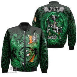 ScotsTee Shop Irish Winton Coat of Arms Irish Jacket Family Crest Green Dragon Of Ireland Bomber Jacket