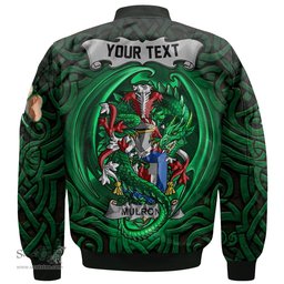 ScotsTee Shop Irish Mulrony or O Mulroney Coat of Arms Irish Jacket Family Crest Green Dragon Of Ireland Bomber Jacket