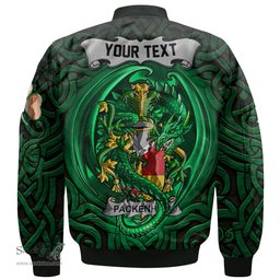 ScotsTee Shop Irish Packenham Coat of Arms Irish Jacket Family Crest Green Dragon Of Ireland Bomber Jacket