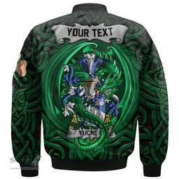 ScotsTee Shop Irish Tucker Coat of Arms Irish Jacket Family Crest Green Dragon Of Ireland Bomber Jacket