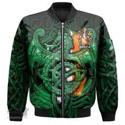 ScotsTee Shop Irish Ormesby Coat of Arms Irish Jacket Family Crest Green Dragon Of Ireland Bomber Jacket