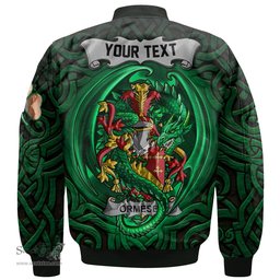 ScotsTee Shop Irish Ormesby Coat of Arms Irish Jacket Family Crest Green Dragon Of Ireland Bomber Jacket