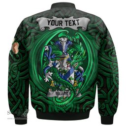 ScotsTee Shop Irish Slater or Slator Coat of Arms Irish Jacket Family Crest Green Dragon Of Ireland Bomber Jacket