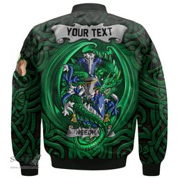 ScotsTee Shop Irish Needham or O Nee Coat of Arms Irish Jacket Family Crest Green Dragon Of Ireland Bomber Jacket