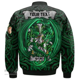ScotsTee Shop Irish Wynne Coat of Arms Irish Jacket Family Crest Green Dragon Of Ireland Bomber Jacket