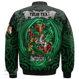 ScotsTee Shop Irish Wickham Coat of Arms Irish Jacket Family Crest Green Dragon Of Ireland Bomber Jacket