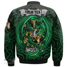 ScotsTee Shop Irish Shaw Coat of Arms Irish Jacket Family Crest Green Dragon Of Ireland Bomber Jacket