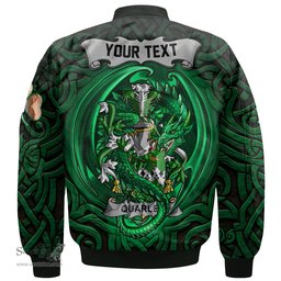 ScotsTee Shop Irish Quarles Coat of Arms Irish Jacket Family Crest Green Dragon Of Ireland Bomber Jacket